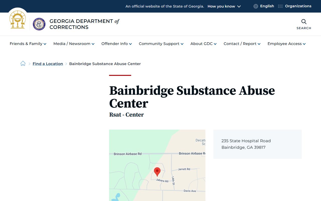 GDC Bainbridge Substance Abuse Center facility page